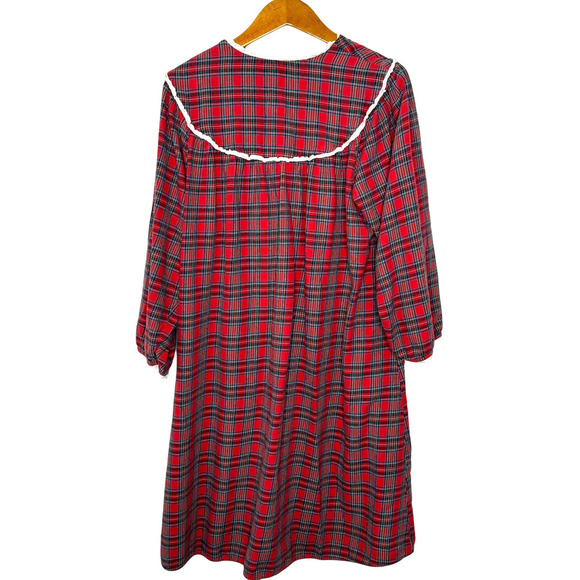 Lanz of Salzburg long plaid flannel nightgown - Picture 2 of 8